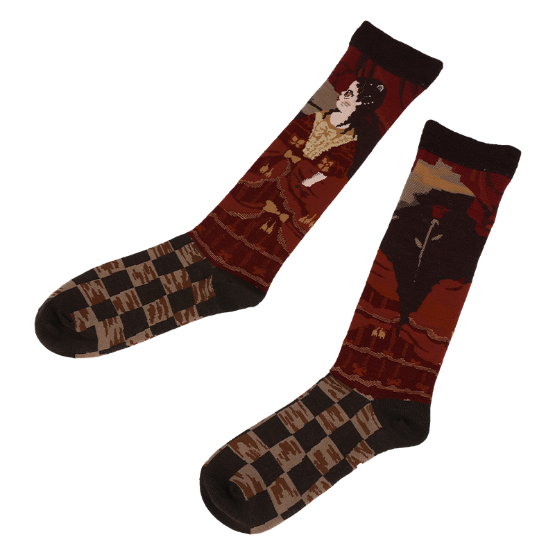 Congruit aesthetic of your apparel collection while boosting the AOV of your customers fashion colorful character kneehigh fashion novitate stocking with character image pattern