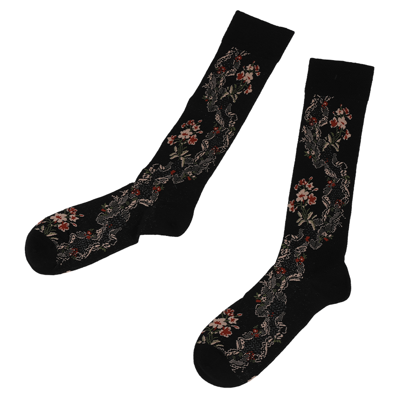 Congruit aesthetic collectionis vestium tuarum dum boosting AOV clientium tuorum morem vario dives jacquard consilio feminarum genuflexum morem novitatis , cum exemplo florali stocking