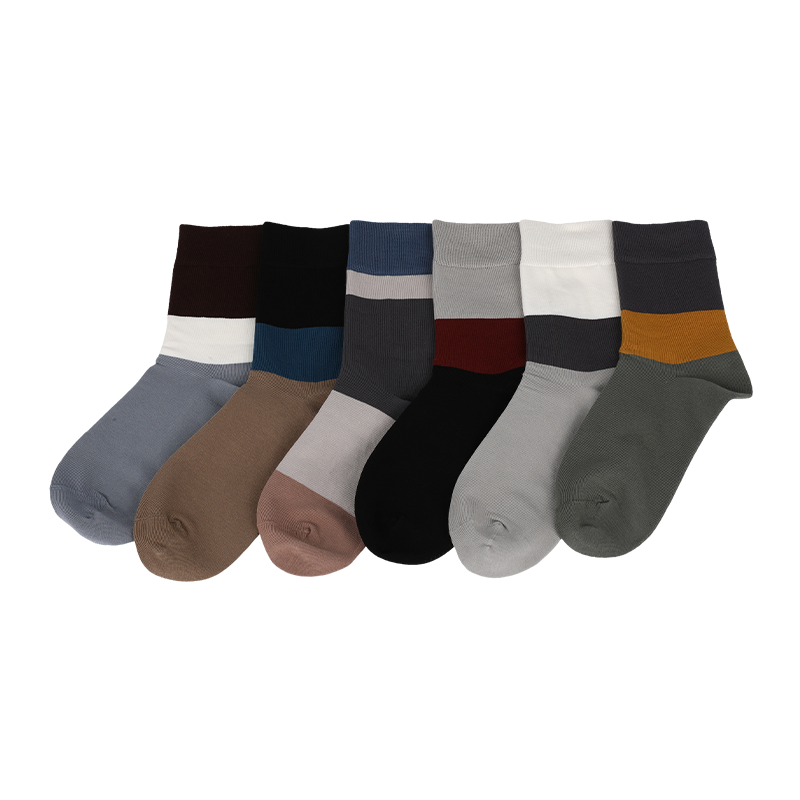 Casual, vestis vel consuetudo streetwear tibialia facta ex qualitate nobilissima OEKO-Tex bombacio pectinata homines naturales anti-pilas bombicis tinctas classic lato striato habitu tibialia cotidie ambulans tibialia