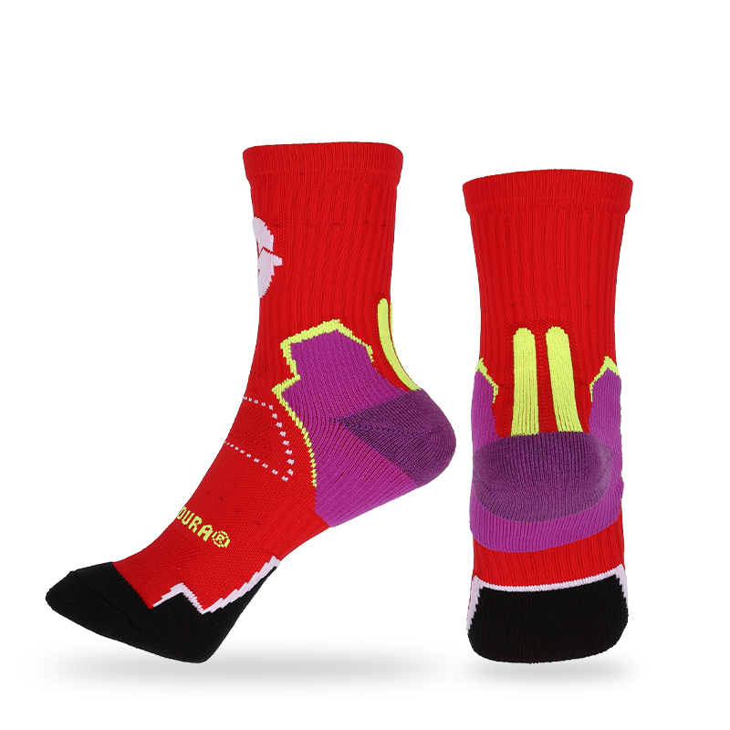 Pulvinar liberum terry / acervum athletarum socks cum manente-sursum technologiae, arcus subsidium ac reticulum amet design